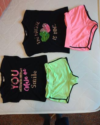 Set  ragazza: Maglietta strass+pantaloncini)