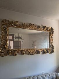specchiera rettangolare con Cornice Barocca Dorata