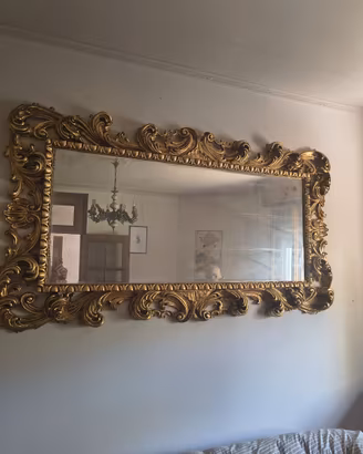 specchiera rettangolare con Cornice Barocca Dorata