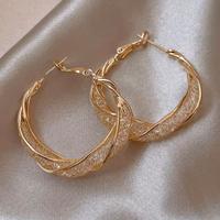 Orecchini oro a cerchio con strass