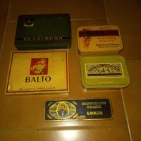 Scatole latta, vintage, tabacco. 