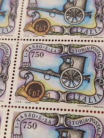 foglio 50 francobolli il tasso e la storia postale