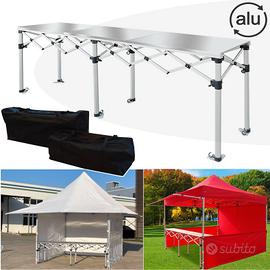 Tavolo bancone pieghevole alluminio gazebo chiosco