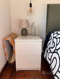 Coppia di comodini/cassettiere IKEA MALM bianchi