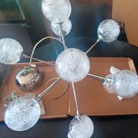 Lampadario Sputnik con 10 sfere in vetro soffiato