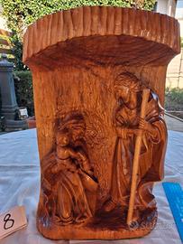 Natività in altorilievo in legno di Ciliegio