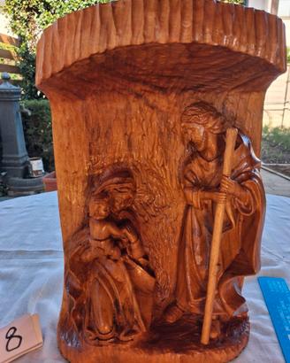 Natività in altorilievo in legno di Ciliegio