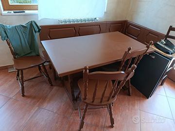 tavolo cucina sedie panca taverna marrone legno