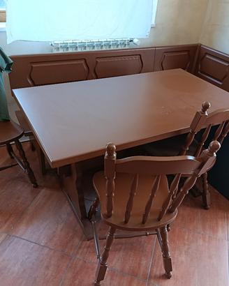 tavolo cucina sedie panca taverna marrone legno