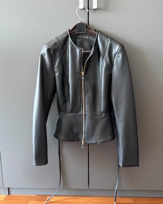 Giubbotto ecopelle Zara nero, misura XS