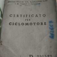Certificato per ciclomotore