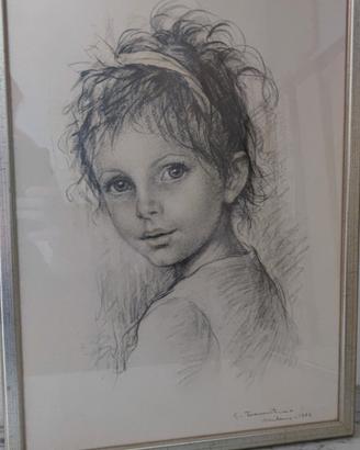Quadro bambina Giuseppe Tarantino del 1974 Milano