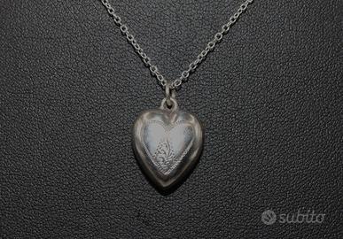 Collana pendente cuore argento