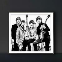 The Beatles ritratto. Stampa HD di disegno orig. 