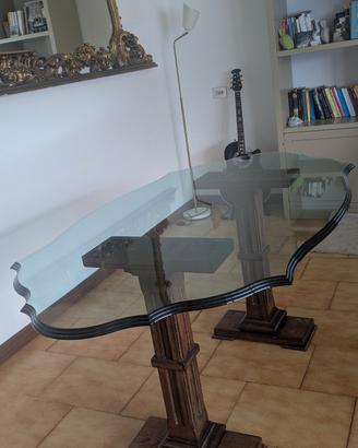 Tavolo d'epoca design in vetro 