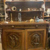 Credenza/piattaia antica in noce massello