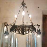 lampadario ferro battuto 