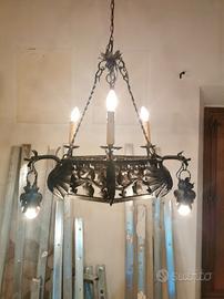 lampadario ferro battuto 