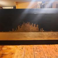 Quadro moderno con effetto 3D raffigurante skyline