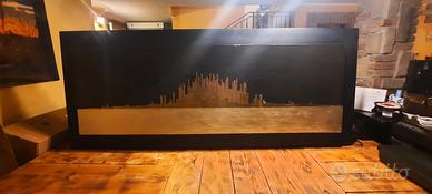 Quadro moderno con effetto 3D raffigurante skyline