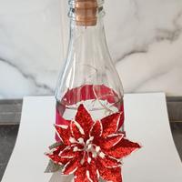 BOTTIGLIA NATALIZIA IN VETRO CHE SI ILLUMINA