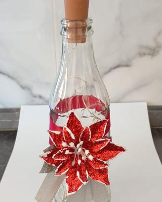 BOTTIGLIA NATALIZIA IN VETRO CHE SI ILLUMINA