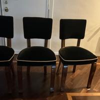 4 sedie anni 40 in radica di tuia