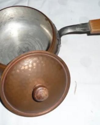 Tegame Pentola in rame martellato e stagnato