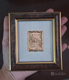 Quadretto artigianale vintage con argento 925 