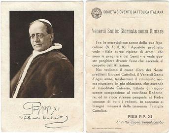 SANTINO PIO XI - SOC. GIOVENTU' CATTOLICA ITALIANA