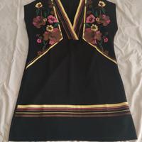 Vestito nero con fantasia multicolor ZARA Taglia L