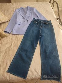 Set donna blazer giacca + jeans cropped S