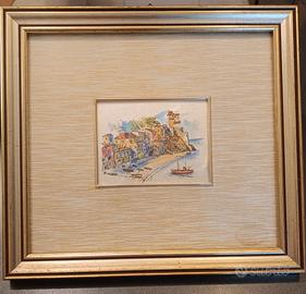 Quadro in foglia d' argento 9999 acquarello 