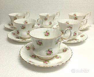 ROYAL ALBERT porcellana set 6x DA COLAZIONE anni70