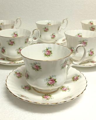ROYAL ALBERT porcellana set 6x DA COLAZIONE anni70