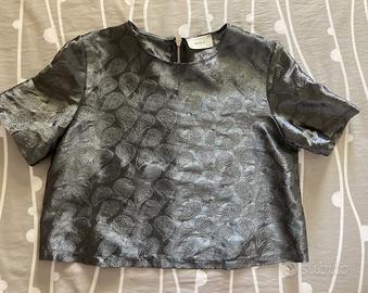 CAMICIA BLUSA VICOLO in tessuto argentato tagliaM