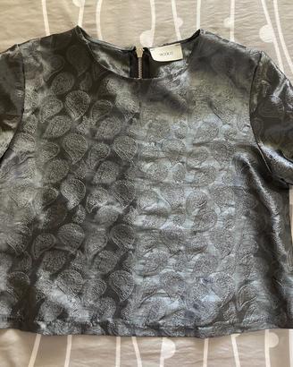 CAMICIA BLUSA VICOLO in tessuto argentato tagliaM