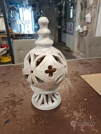 porta candela in terracotta per esterno 