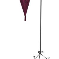 Lampada da terra in ferro con paralume viola