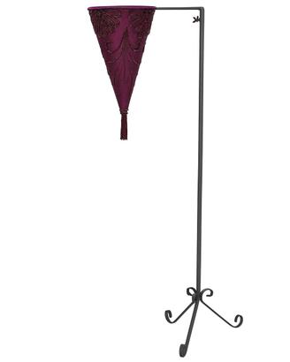 Lampada da terra in ferro con paralume viola