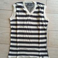 Gilet tecnico cotone bianco nero