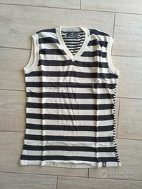 Gilet tecnico cotone bianco nero