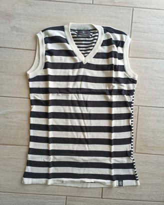 Gilet tecnico cotone bianco nero