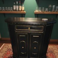 Mobile BAR Vintage in Noce Handpainted 