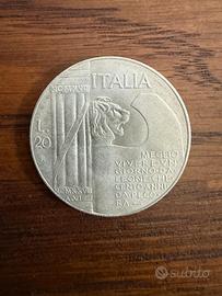 moneta 20 lire - Mussolini "littore / cappellone"