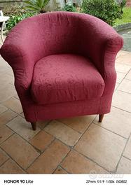 Poltrona in tessuto con piedini in legno – come nu