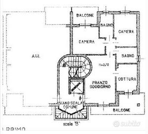 Trilocale con 2 bagni e box doppio 50 mt stazione