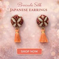 Orecchini Couture seta broccata giapponese 