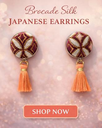 Orecchini Couture seta broccata giapponese 