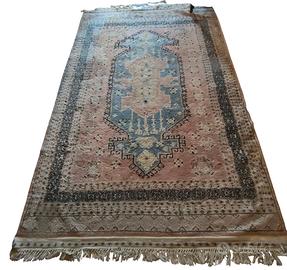 Rarissimo antico tappeto persiano in lana e seta